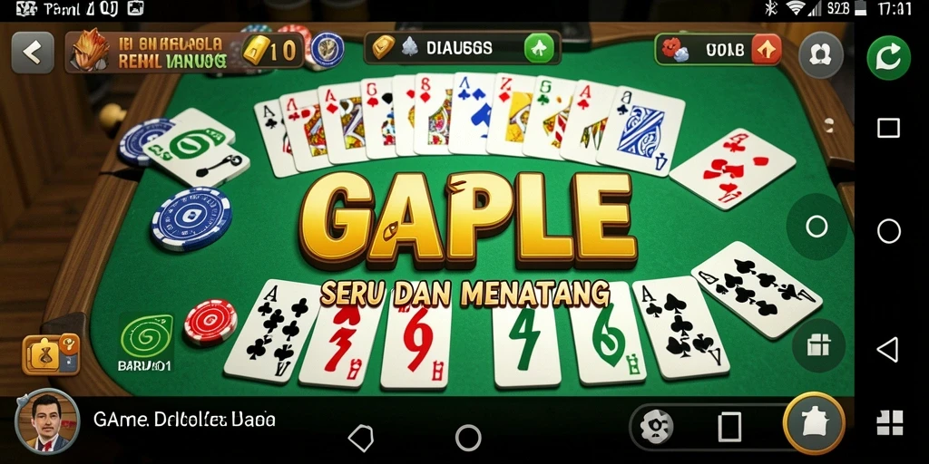 Screenshot utama BARU01 menampilkan gameplay Gaple yang menarik.