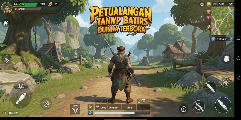 Screenshot gameplay GG288 yang menunjukkan dunia terbuka yang luas dan menakjubkan.