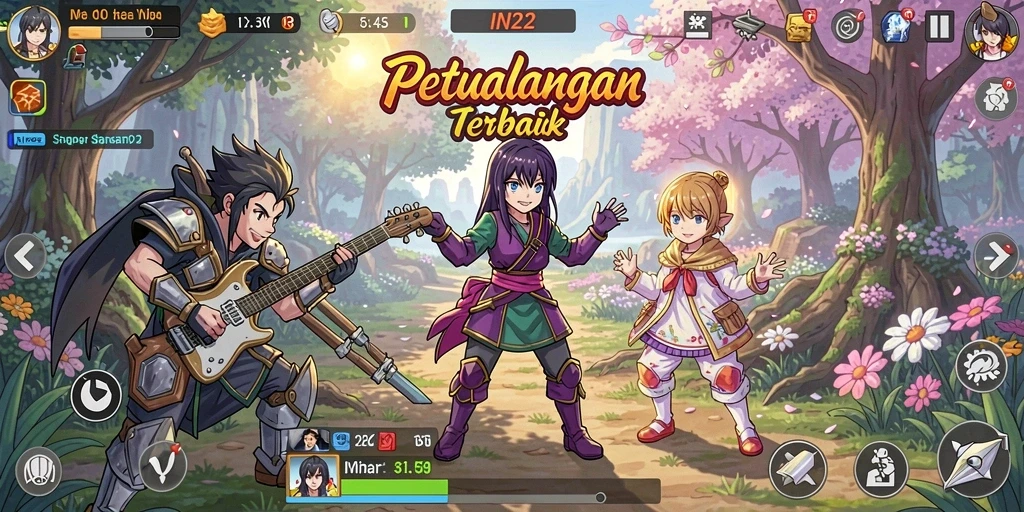 Tampilan gameplay seru dengan karakter Anime yang menakjubkan.