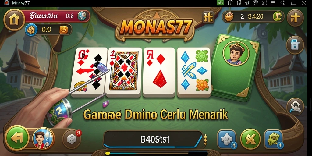 Tampilan gameplay Domino yang seru dalam MONAS77.