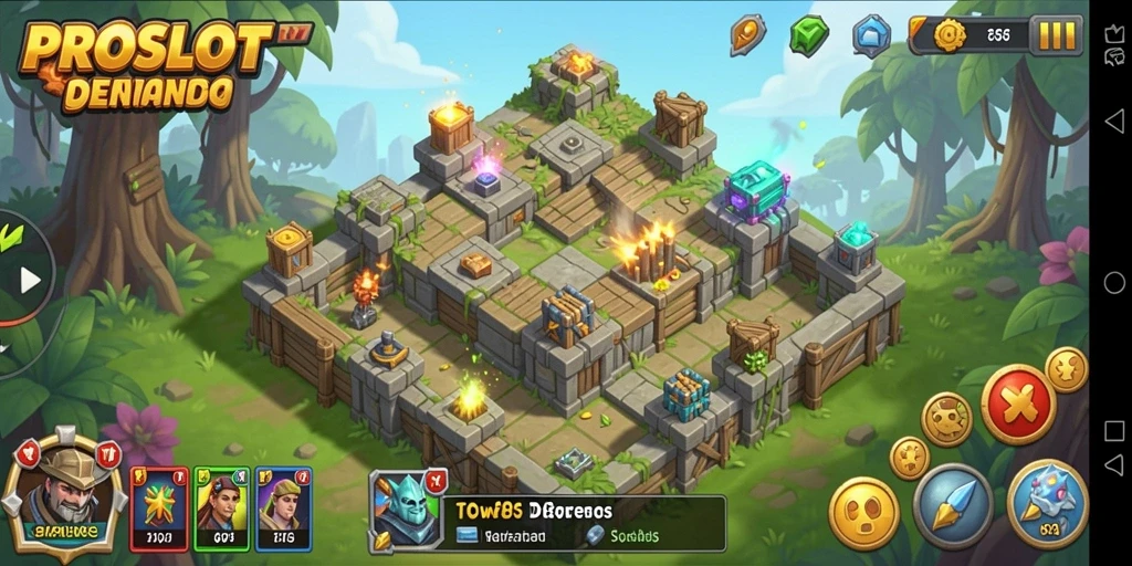 Gameplay menegangkan PROSLOT dalam genre Tower Defense.