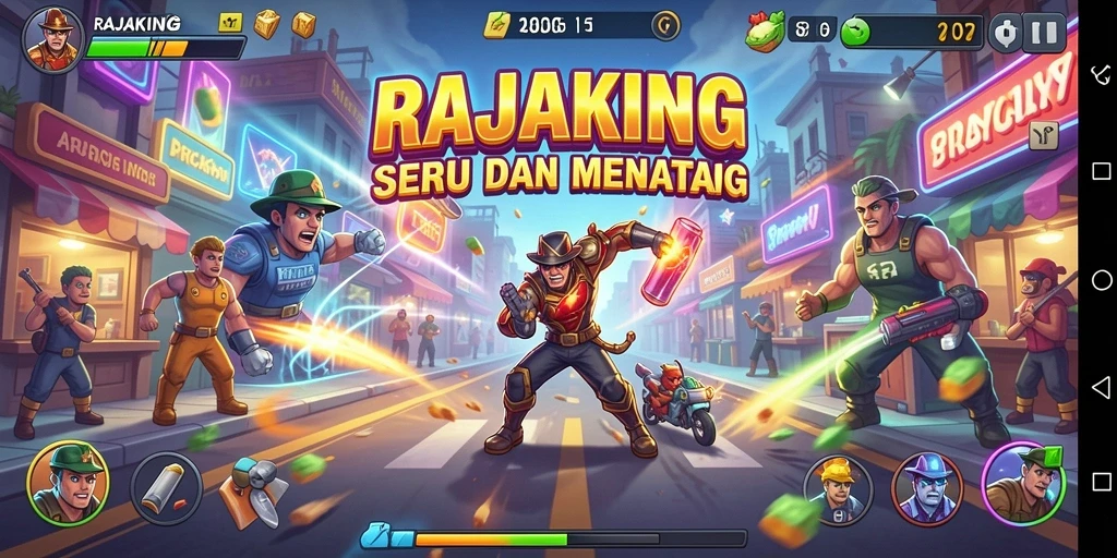 Tampilan menarik dari gameplay RAJAKING yang mendebarkan.
