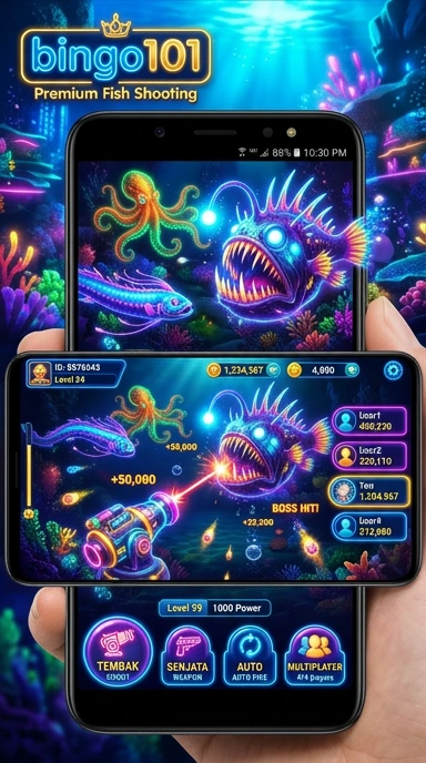 Screenshot fitur pencarian aplikasi di Bingo101 dengan kategori yang terorganisir.